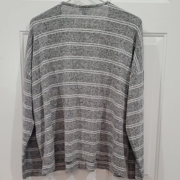Torrid Gray Strped Crop Style Sweater - Picture 7 of 7